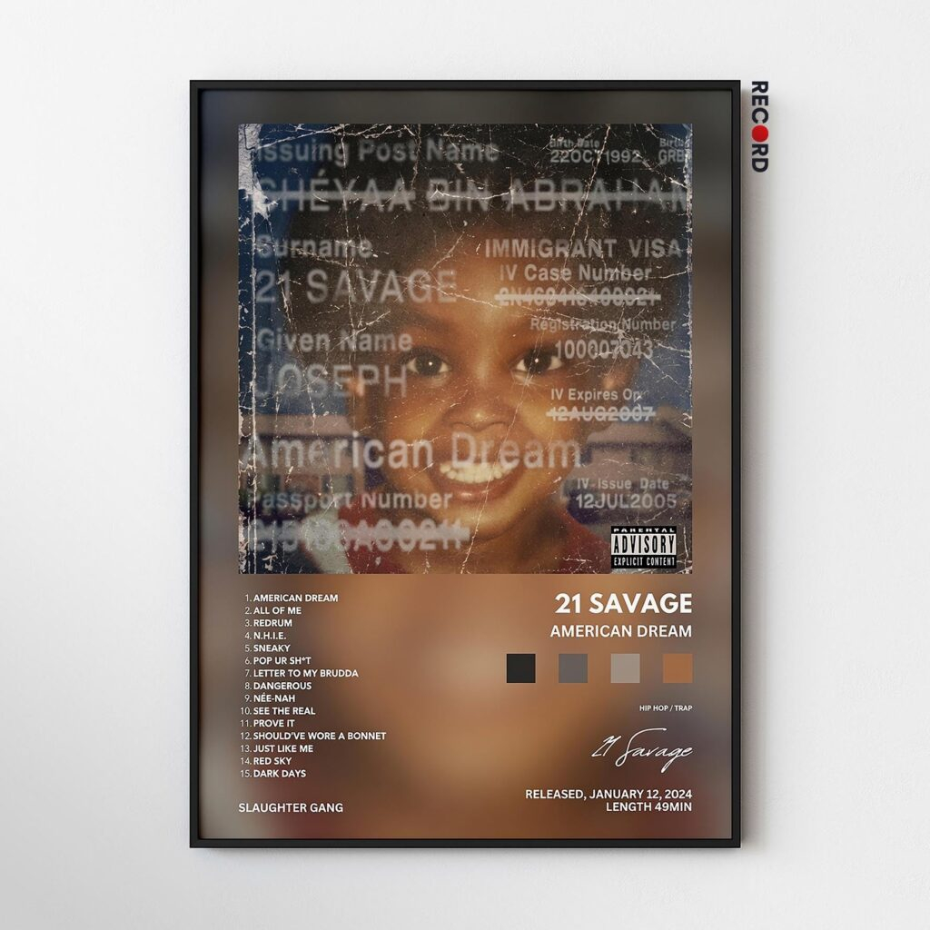21 Savage 'American Dream' Album Poster