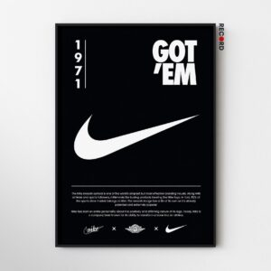 Nike Logo 1971 Black White Poster