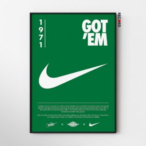 Nike Logo 1971 Green White Poster