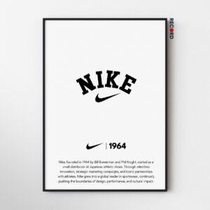 Nike Logo 1964 White Black Poster