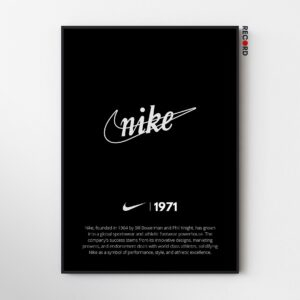 Nike Logo 1971 Black White Poster