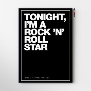 Oasis 'Rock 'N' Roll Star Quote' Black Poster