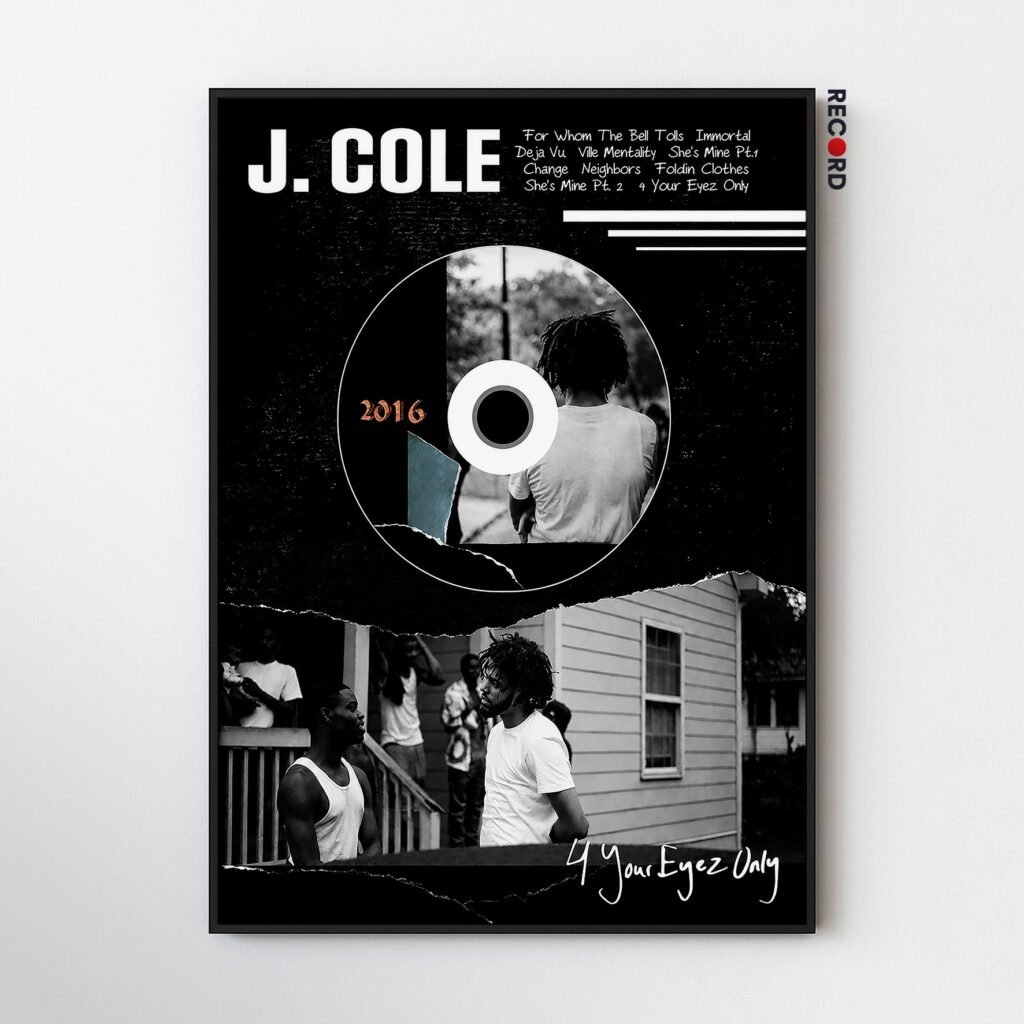 J Cole '4 Your Eyez Only' Plaque Poster