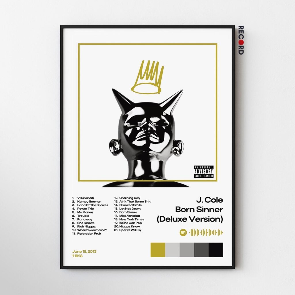 J. Cole 'Born Sinner' Album Poster